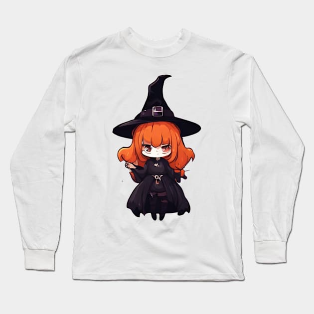 Witchcraft horror anime characters Chibi style +Halloween horror Long Sleeve T-Shirt by Whisky1111